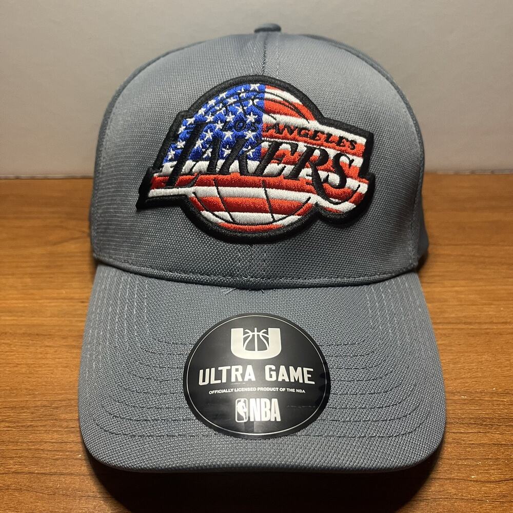 NBA Los Angeles Lakers Hat | Gray with American Flag Logo | Ultra Game OSFA
